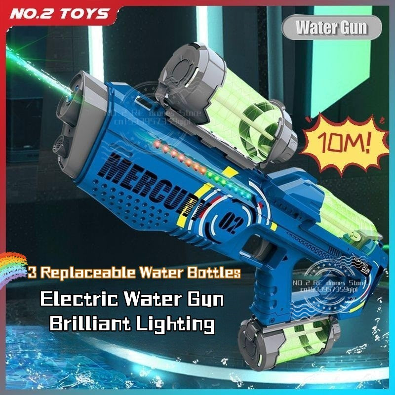 Summer Blitz: Fully Automatic Electric Water Gun with LED Lights